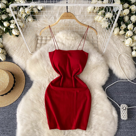 Sling bottom skirt new style with chest pad elastic slim hot girl tube top hip dress R2234