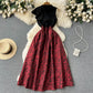New design ruffle sleeveless high waist three-dimensional flower embroidered dress R2257