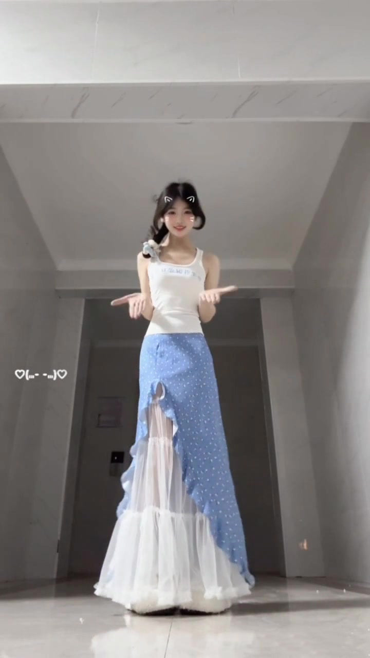 Suit white camisole faux two piece skirt two piece suit R0650