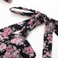 2025 new floral dress women's bow waist tea break dress suspenders short skirt R0014