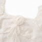 Fragrant mist white tea temperament flower snowflake velvet splicing design skirt dress R0050