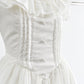 Tutu skirt new style short-sleeved heavy-duty dress slim tea break French sweet little white dress R0067