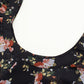 Black small flying sleeve slim floral long skirt 2025 new holiday style French retro dress R0048