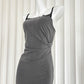 Gray rich girl style beautiful suspender dress female 2025 new summer lace splicing pleated hip skirt R0071