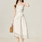 French high-end white thin sun protection shirt new cardigan with suspenders R1961