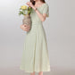 Summer fresh and sweet green plaid dress for women with waist-length dress R1964