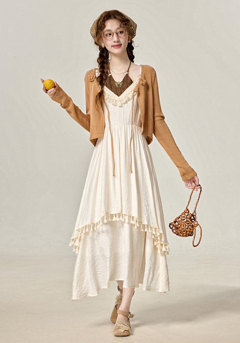 Improved ethnic holiday style new suspender dress temperament skirt R1962