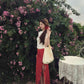 Wear a white short-sleeved T-shirt and floral skirt, a beautiful two-piece suit R0655