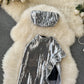 High-end suit sequined tube top short sexy high slit ruffle skirt holiday two-piece suit R2210