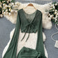 Sexy European and American pure desire suit French cardigan jacket + hip skirt two-piece suit R2227