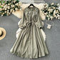 National style travel holiday dress long sleeves Bohemian retro design embroidery loose long skirt R2209
