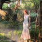 Summer fishtail design floral long skirt with suspenders for holiday R3868