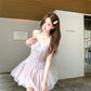 White purple dress suspenders gauze dress princess super beautiful summer beautiful dress R3904