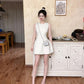 White sleeveless vest dress unique waist dress tutu skirt R0546