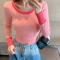 Cute round neck tops long sleeve sweater      S2544