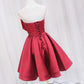 Short Red Prom Dresses, Short Red Formal Homecoming Dresses      S3082