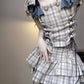 French first love skirt sweet retro plaid suit skirt puffy princess skirt two-piece suit R1648