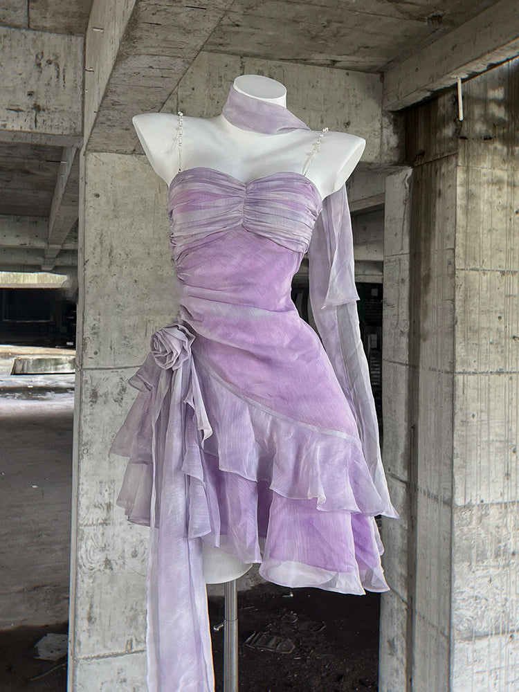 French style tube top dress summer runaway princess tutu dress R1650