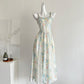 Monet Garden French suspenders floral summer new long skirt travel clothes R2117