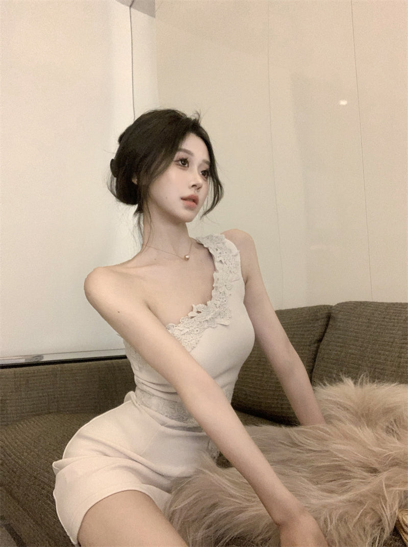 Sexy slim fit hip skirt with off-shoulder dress R0539