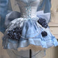 Sky blue short rose wedding dress Lolita trailing puffy princess dress R1681