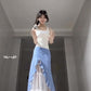 Suit white camisole faux two piece skirt two piece suit R0650
