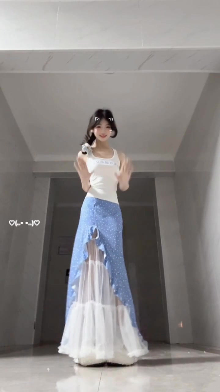 Suit white camisole faux two piece skirt two piece suit R0650