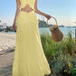 Beautiful outfit set V-neck halter top skirt sexy holiday style two-piece suit R0652