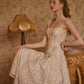 French style heavy lace suspender fishbone dress light evening gown R5065
