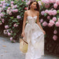 French retro palace style satin suspender long dress with large skirt R5066