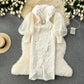 Banquet dress niche lantern sleeves sexy off-shoulder tube top slim fit long dress R2203