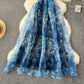 Party dinner dress high-end hollow backless sling waist organza fluffy dress R2229