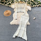French style gentle hollow knitted cardigan jacket + slim hip fishtail skirt two-piece suit R2236