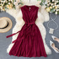 French niche dress 2025 new hollow quality round neck commuting sleeveless vest dress R2341