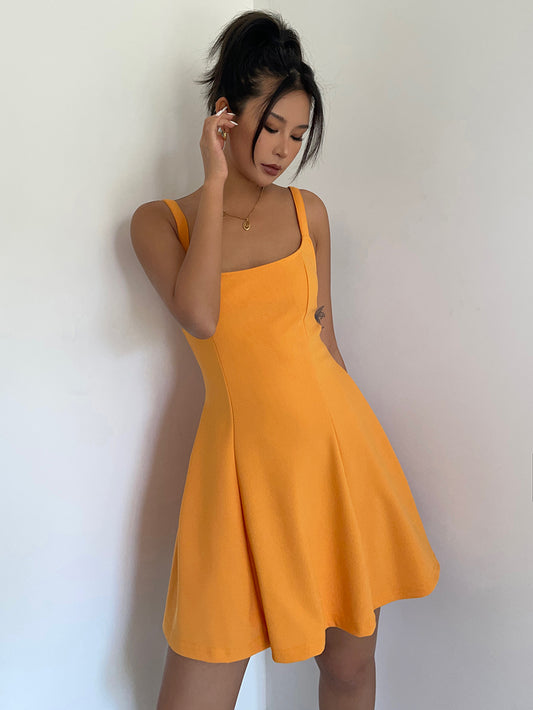 High-grade simple backless suspender dress for women summer lace-up short skirt R3044