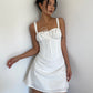 Sexy lace-up tube top suspender dress with design and slim waist and fishbone strappy short skirt R3049