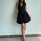 High-cold black halter neck dress 2025 new style women's summer little black dress R3079