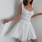 New French first love niche design short skirt gentle style white dress summer little white dress R3045