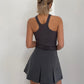 American retro college style a-line short skirt pants high waist pleated skirt short skirt summer R3074