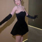 Birthday party dress high-end niche temperament tutu skirt tube top velvet dress R1769