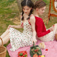 French Retro Countryside Print Slip Dress R5109