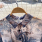 Palace style French elegant printed dress new style waist slimming gentle style long skirt R2226