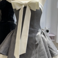 Ballet-style design sense bow bra dress women's high-end waist fluffy short skirt homecoming dress R3001