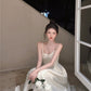 French suspender dress sexy sleeveless vest waist slim fit high-end dress skirt R1447