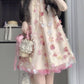 Gentle and sweet style flower off-shoulder halter dress beautiful loose A-line skirt R0798
