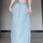 Gentle temperament white one-shoulder top a-line skirt two-piece set R0808