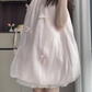 Sweet and fresh sleeveless flower bud dress temperament French A-line skirt for petite R0789
