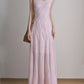 Pink suspender dress, beautiful waist temperament long dress R0533