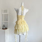French temperament ruffled sling dress summer new irregular chiffon cake skirt R2115