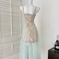 Mesh suspender dress 2025 new lace splicing long skirt high-end skirt R2169